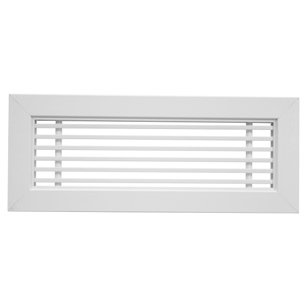 Grille linéaire de soufflage/reprise, blanc, 460 à 1380 m3/h, D 600 x 150 mm. (GLF 600X150 BLANCHE)