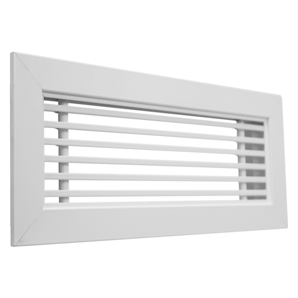 Grille linéaire de soufflage/reprise, blanc, 460 à 1380 m3/h, D 600 x 150 mm. (GLF 600X150 BLANCHE)