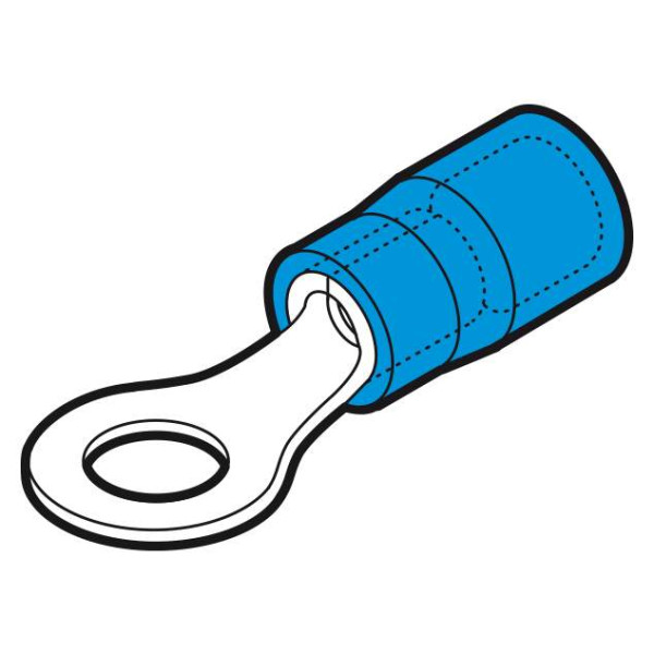 BPM10 - Cosse préisolée ronde bleue (1,5 à 2,5 mm²) - Diam. 10 mm