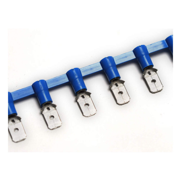 CBPM608 - Clip partiellement isolé mâle bleu (1,5 à 2,5 mm²) - 6,3 x 0,8 mm en bande