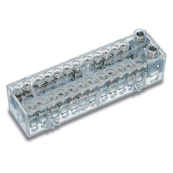 Z3526D - Borne de raccordement unipolaire 2 x 35 mm² + 24 x 10 mm² clipsable sur rail