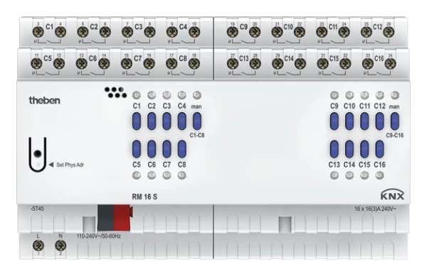 Actionneur 16 contacts tout ou rien rm 16 s knx serie fix