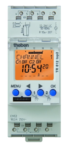 Interrupteur horaire digital 24h 7j 2module 2 c 12 à 24v uc