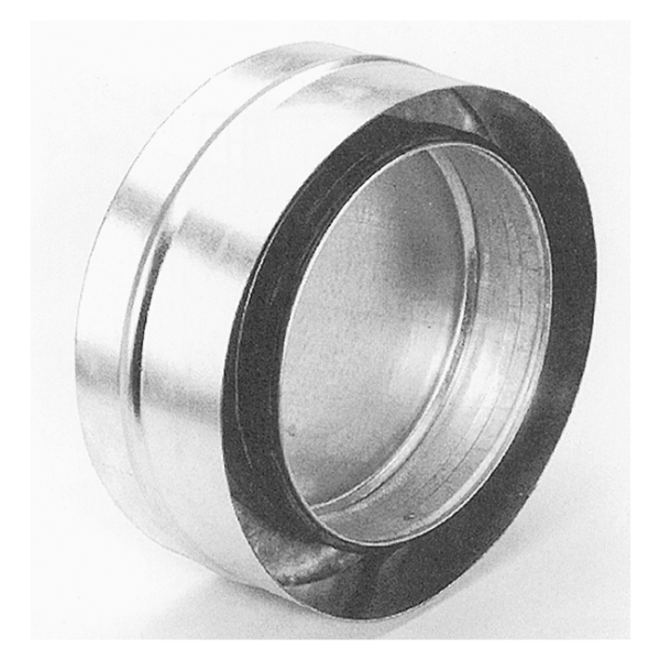 Bouchon en acier galvanisé double-peau 50 mm pour fin de conduit, D125 mm. (BRT 125 DP50)