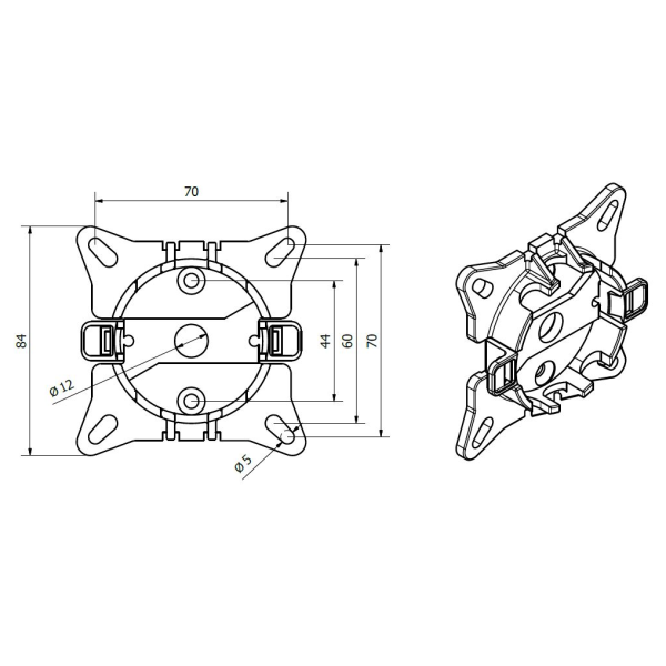 Support Rapide avec Entraxe 70 mm Came