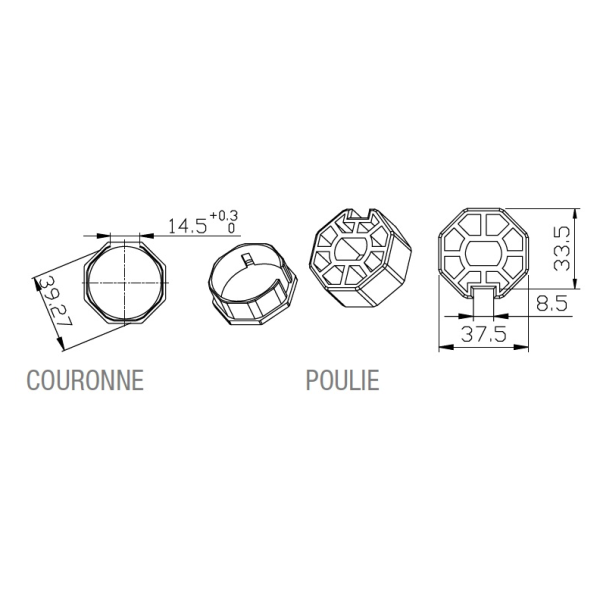 Adaptateur octogonal 400x6mm concentrique