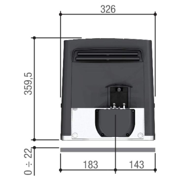 Automatisme bk en 230v pour portails coulissants jusqu'à 1 200kg et 20m