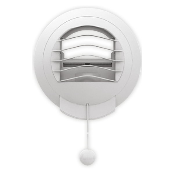 Bouche autoréglable tempo 45/105 m3/h. Cde élect 230V, manchette joint D125mm. (BARJ TE 45/105)