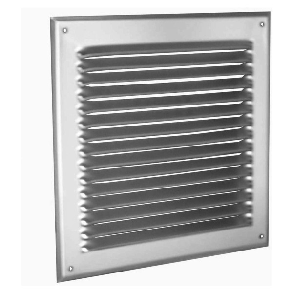 Grille de prise d'air ext. alu epoxy blanc, 210X210 mm + grille anti-moustiques. (GRA200 BLANC + GAM)