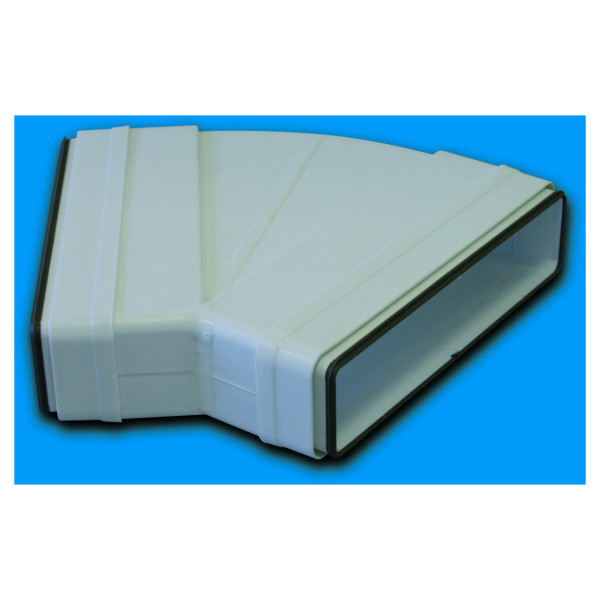 Coude 45° horizontal PVC rigide à joints d'étanchéité, rectangulaire 55 x 110 mm. (CHMV 100)