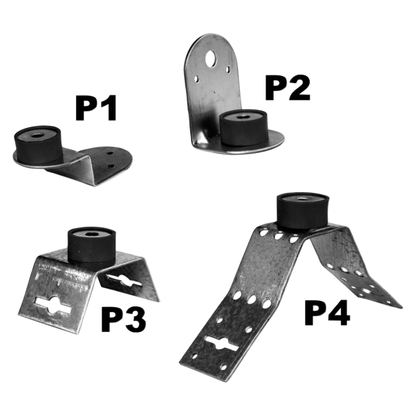 Pattes de suspension acier galvanisé en L pour caissons et conduits, 4 unités. (P2 (x4))