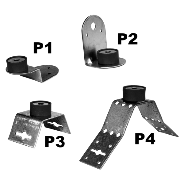 Pattes de suspension acier galvanisé en V pour caissons et conduits, 4 unités. (P4 (x4))