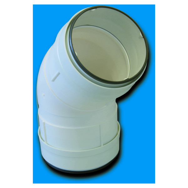 Coude 45° circulaire PVC rigide à joints d'étanchéité diamètre 125 mm, TUBPLA. (CDCV 45/125)