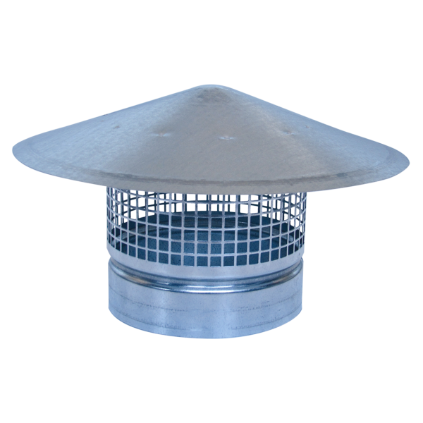 Chapeau pare-pluie acier galvanisé, D 100 mm. (CP 100)