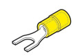 Cosse préisolée fourche jaune (4 à 6 mm²) - Diam. 5 mm - GFU5