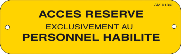 Affiche alu "reserve pers. habilitees"  