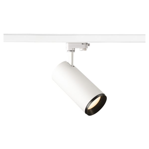 Numinos, spot pour rail 3 allumages, intérieur, 60°, blanc/noir, led, 28w, 3000k, variable triac