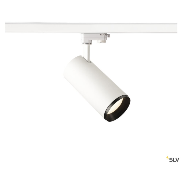 Numinos, spot pour rail 3 allumages, intérieur, 36°, blanc/noir, led, 28w, 4000k, variable triac