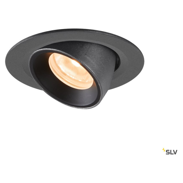 Numinos® gimble xs, encastré de plafond intérieur, 40°, noir, led, 7w, 2700k