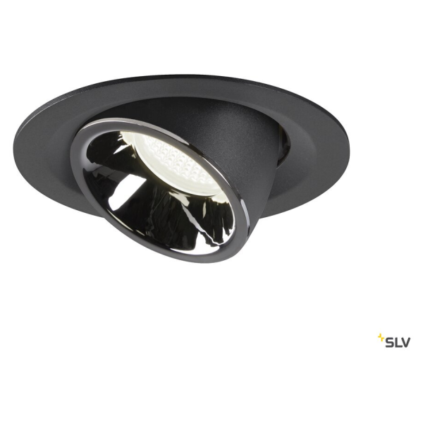 Numinos® gimble m, encastré de plafond intérieur, 55°, noir/chrome, led, 17,5w, 4000k