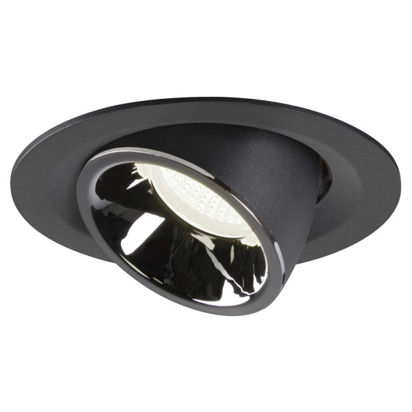 Numinos® gimble m, encastré de plafond intérieur, 55°, noir/chrome, led, 17,5w, 4000k