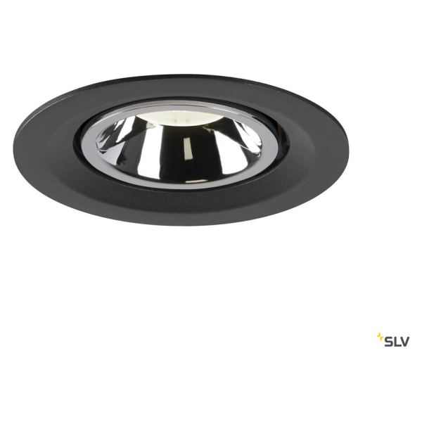 Numinos® gimble m, encastré de plafond intérieur, 55°, noir/chrome, led, 17,5w, 4000k