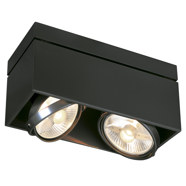 Kardamod surface carre es111 double plafonnier. noir. gu10. max. 2x75w