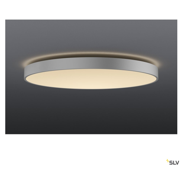 Medo 90 corona, plafonnier intérieur, rond, gris argent, led, 78w, 3000k/4000k, variable dali