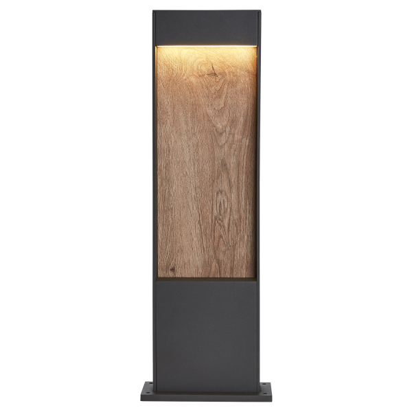 Flatt 65, borne extérieure, anthracite/imitation bois, led, 9,7w, 3000k/4000k, ip65