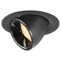 Numinos® gimble m, encastré de plafond intérieur, 40°, noir/chrome, led, 17,5w, 3000k