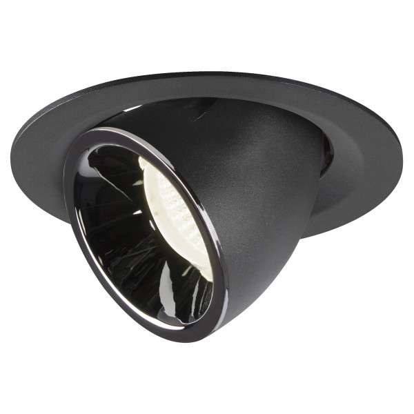 Numinos® gimble m, encastré de plafond intérieur, 20°, noir/chrome, led, 17,5w, 4000k