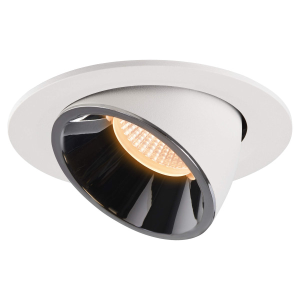 Numinos® gimble l, encastré de plafond intérieur, 40°, blanc/chrome, led, 25,4w, 2700k