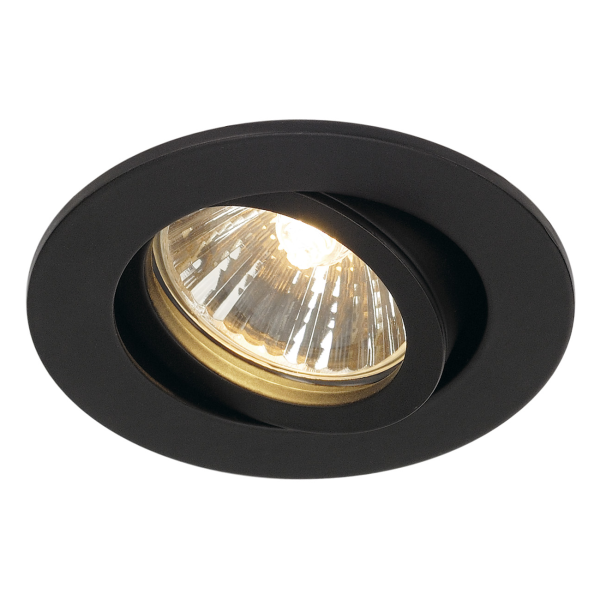 New tria 68, encastré de plafond intérieur, simple, rond, noir, gu10/qpar51, 50w max, clips/lames ressorts