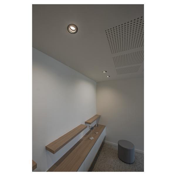 New tria 68, encastré de plafond intérieur, simple, rond, noir, gu10/qpar51, 50w max, clips/lames ressorts