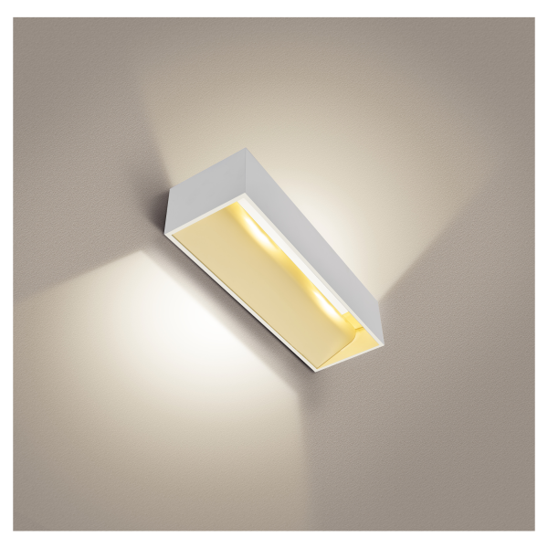 Logs in, applique intérieure, rectangulaire, blanc, led, 19w, 2000-3000k, variable triac, dim to warm