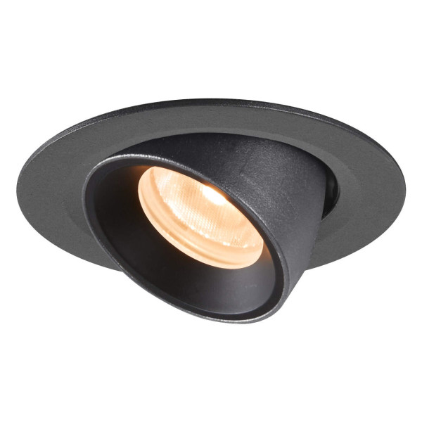 Numinos® gimble xs, encastré de plafond intérieur, 20°, noir, led, 7w, 2700k