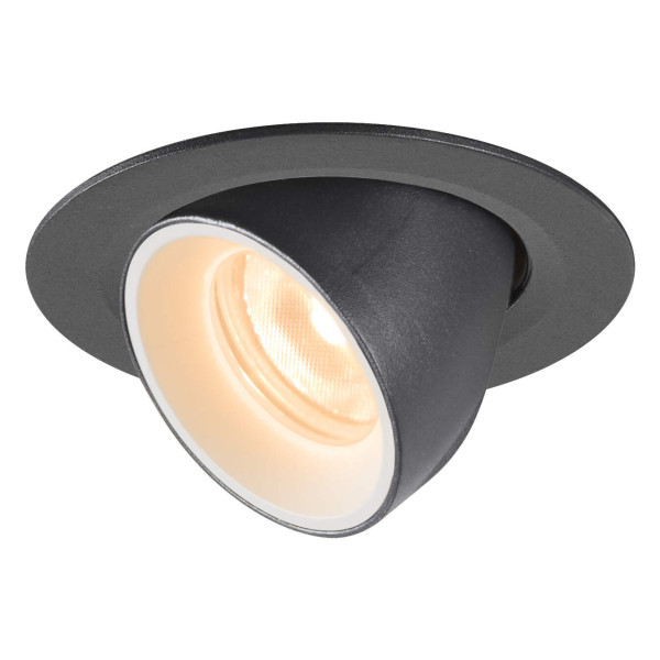 Numinos® gimble xs, encastré de plafond intérieur, 20°, noir/blanc, led, 7w, 2700k