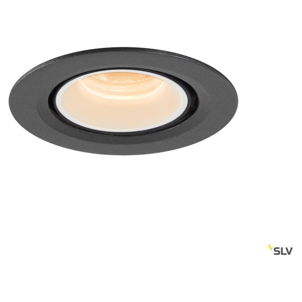 Numinos® gimble xs, encastré de plafond intérieur, 20°, noir/blanc, led, 7w, 2700k