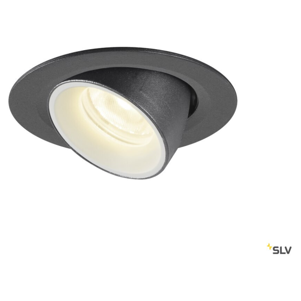 Numinos® gimble xs, encastré de plafond intérieur, 55°, noir/blanc, led, 7w, 4000k