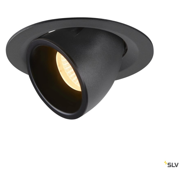 Numinos® gimble m, encastré de plafond intérieur, 20°, noir, led, 17,5w, 3000k