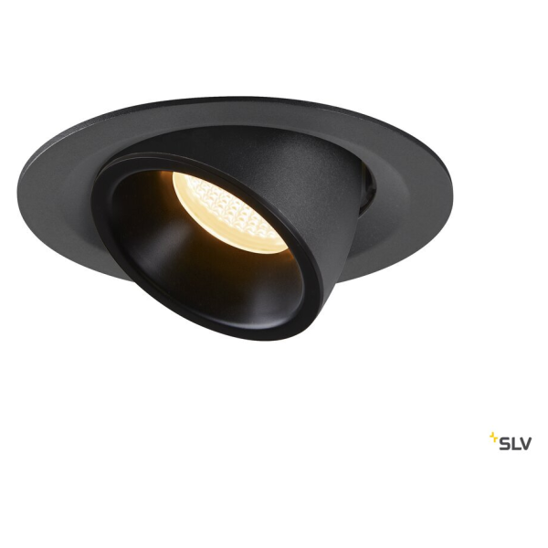 Numinos® gimble m, encastré de plafond intérieur, 20°, noir, led, 17,5w, 3000k