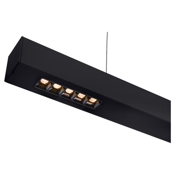 Q-line®, suspension intérieure, 1m, noir, led, 45w, 3000k, variable triac