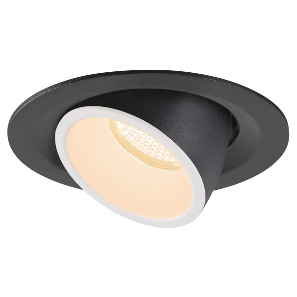 Numinos® gimble m, encastré de plafond intérieur, 55°, noir/blanc, led, 17,5w, 2700k