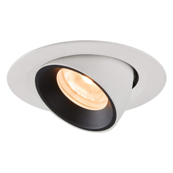 Numinos® gimble xs, encastré de plafond intérieur, 20°, blanc/noir, led, 7w, 2700k