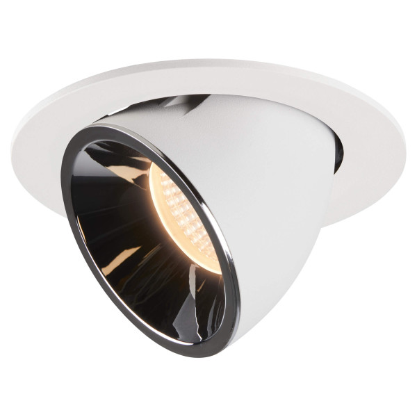 Numinos® gimble l, encastré de plafond intérieur, 55°, blanc/chrome, led, 25,4w, 2700k