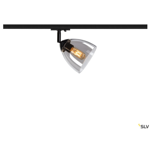 Para cone gl, spot pour rail 1 allumage intérieur, noir/transparent, gu10, 25w max