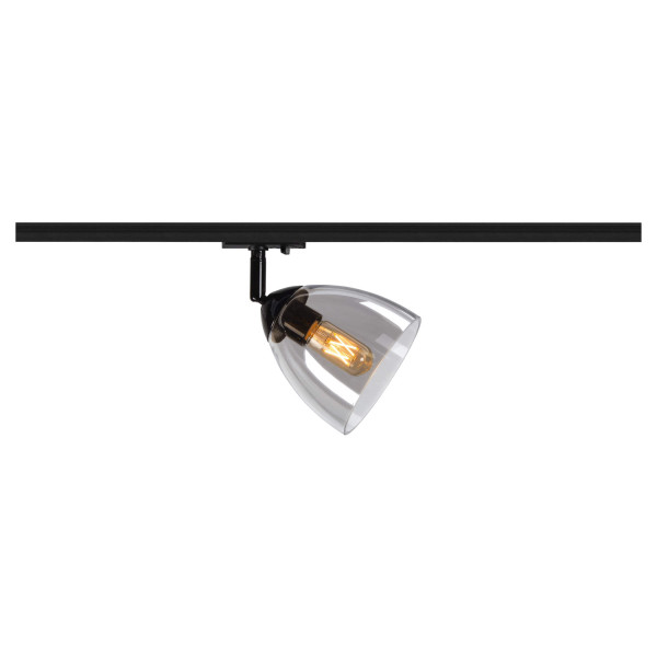 Para cone gl, spot pour rail 1 allumage intérieur, noir/transparent, gu10, 25w max