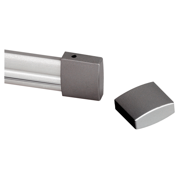 EASYTEC II, GRIS ARGENT, RAIL DE 2 METRES GRIS ARGENT AVEC EMBOUTS