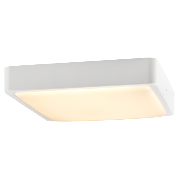 Ainos sensor, applique et plafonnier extérieur, carré, blanc, led, 18w, 3000k/4000k, ip65, détecteur de mouvement