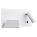 Somnila spot, applique intérieure, liseuse, version gauche, blanc, led, 13w, 3000k, avec port usb